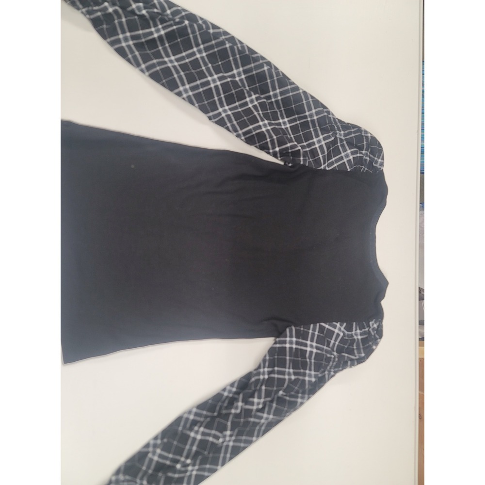 Loft Women's Black Long Sleeve Button‎ Down Plaid Sleeve Top Size S - Picture 6 of 6